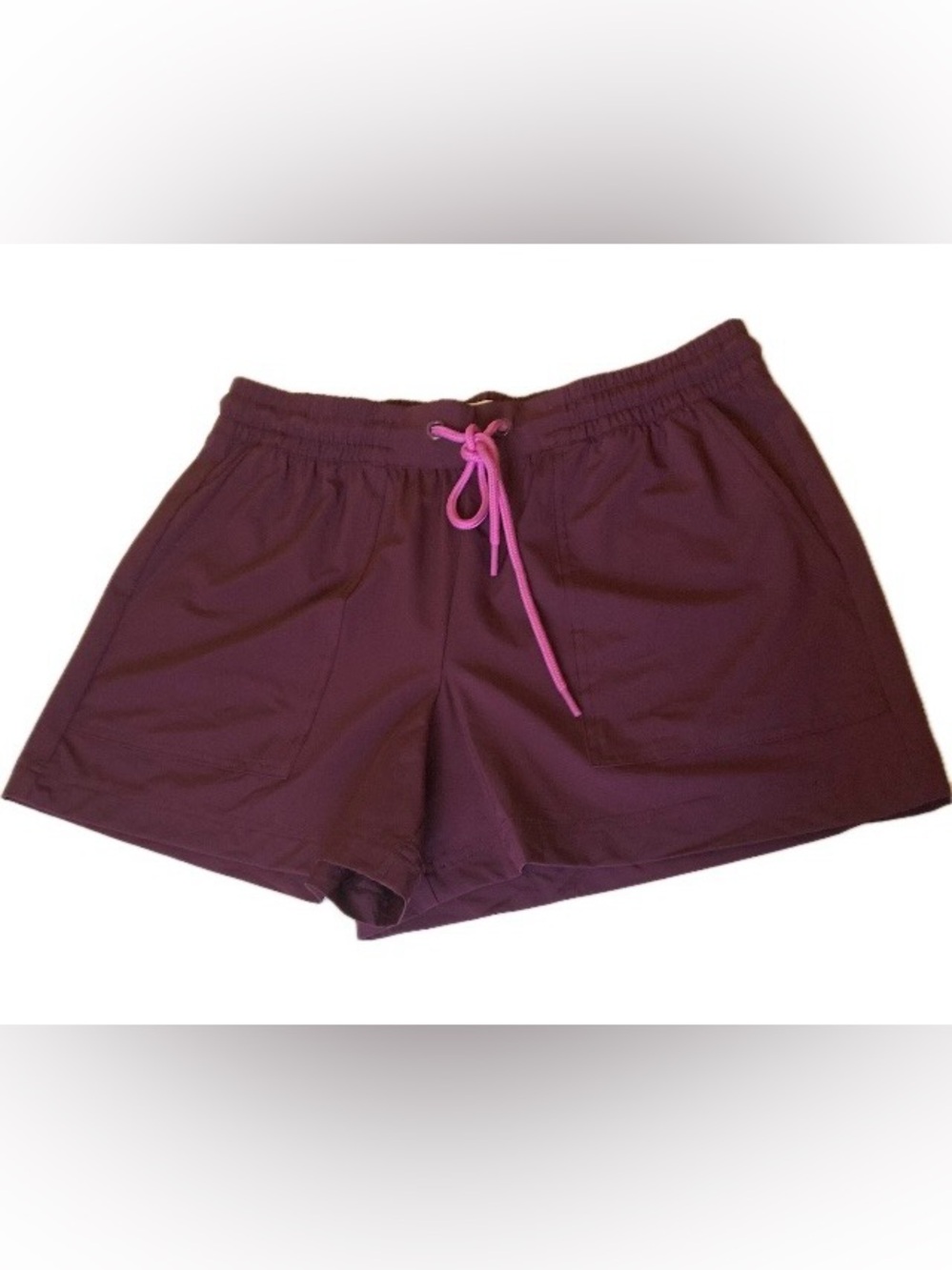 NWT LOU & GREY Shorts Elastic Pull On High Waist Quick Dry Swim Burgundy Sz Med